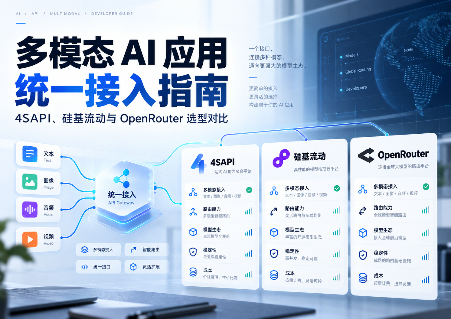 多模态 AI 应用统一接入指南：4SAPI、硅基流动与 OpenRouter 选型对比